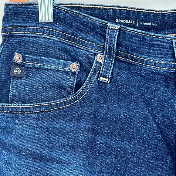 AG Adriano Goldschmied Men's Jeans 33x27 Blue Denim The Graduate Tailored Leg - Picture 5 of 13